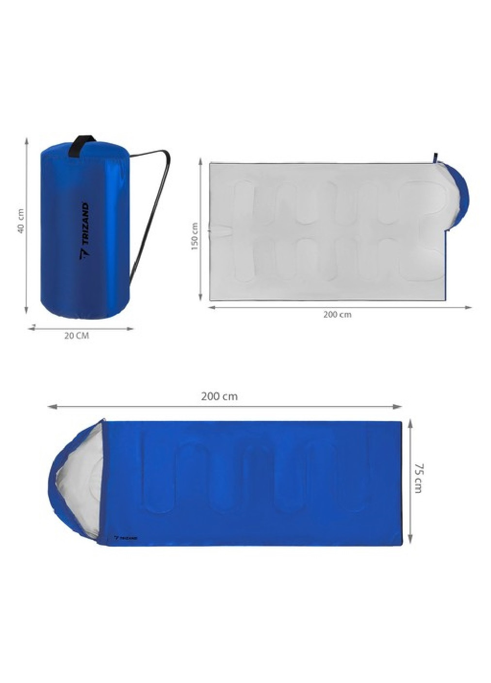 Спальний мішок спальник ковдра плед туристичний похідний водонепроникний з капюшоном 200х150 см (474875-Prob) Синій Unbranded (260072260)