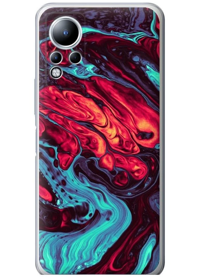 Силиконовый чехол 'Синяя красная абстакция' для Endorphone Infinix Note 12 (276318881)