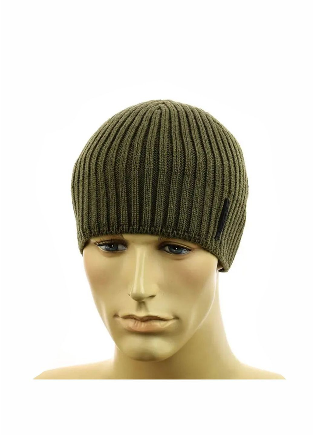 Чоловіча зимова шапка на флісі No Brand мужская шапка без отворота (276534578)