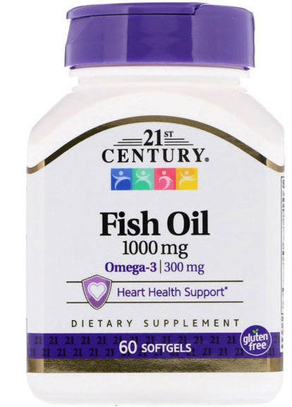 Fish Oil /Omega 3, 1000mg/300mg 60 Softgels 21st Century (257342589)