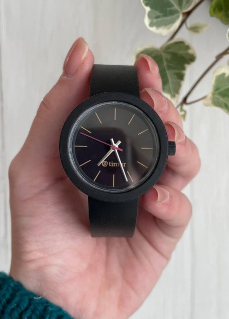 Женские силиконовые часы-конструктор actimer, черный ремешок, циферблат Metallic black More (257986163)