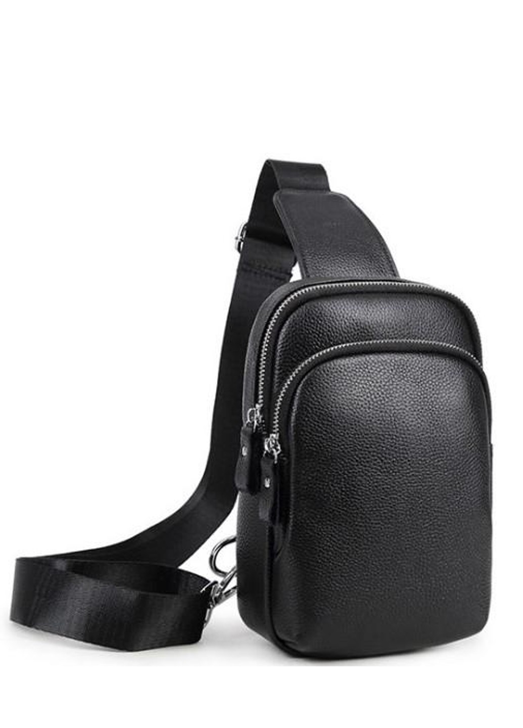 Мужской черный кожаный слинг на плечо A25F-1922A Tiding Bag (277963140)