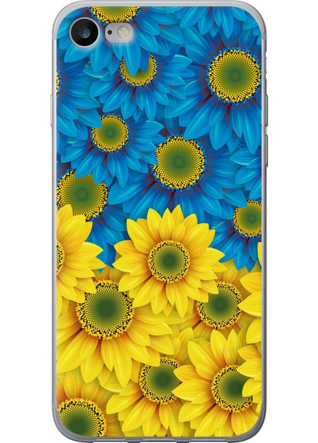 Силиконовый чехол 'Жёлто-голубые цветы' для Endorphone apple iphone se 2020 (257838179)