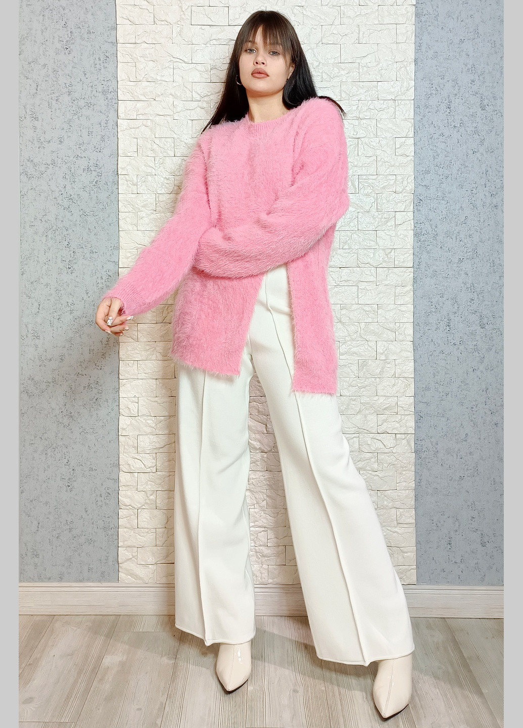 Розовый зимний свитер di classe