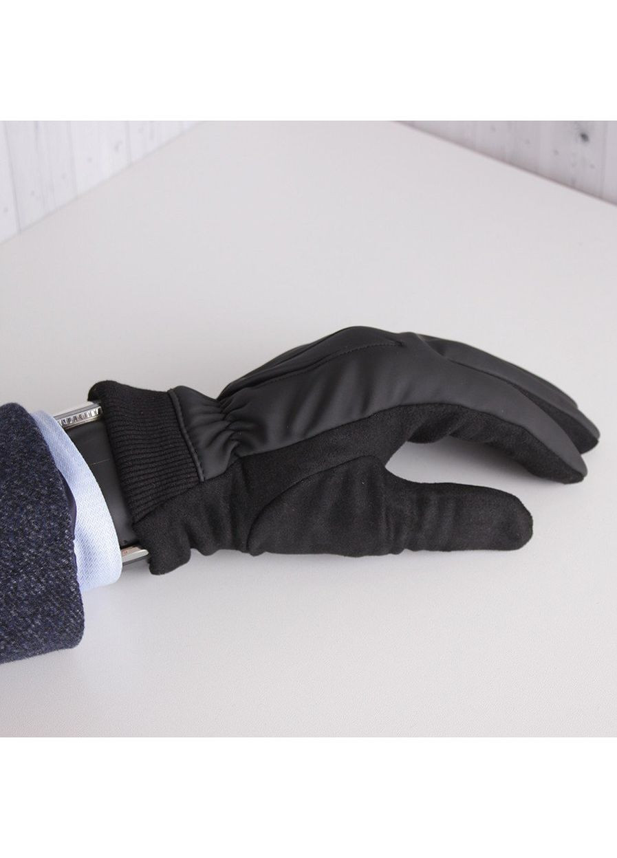 Перчатки мужские текстильные DM033-1 черные демисезонные с резинкой De Esse (267150963)