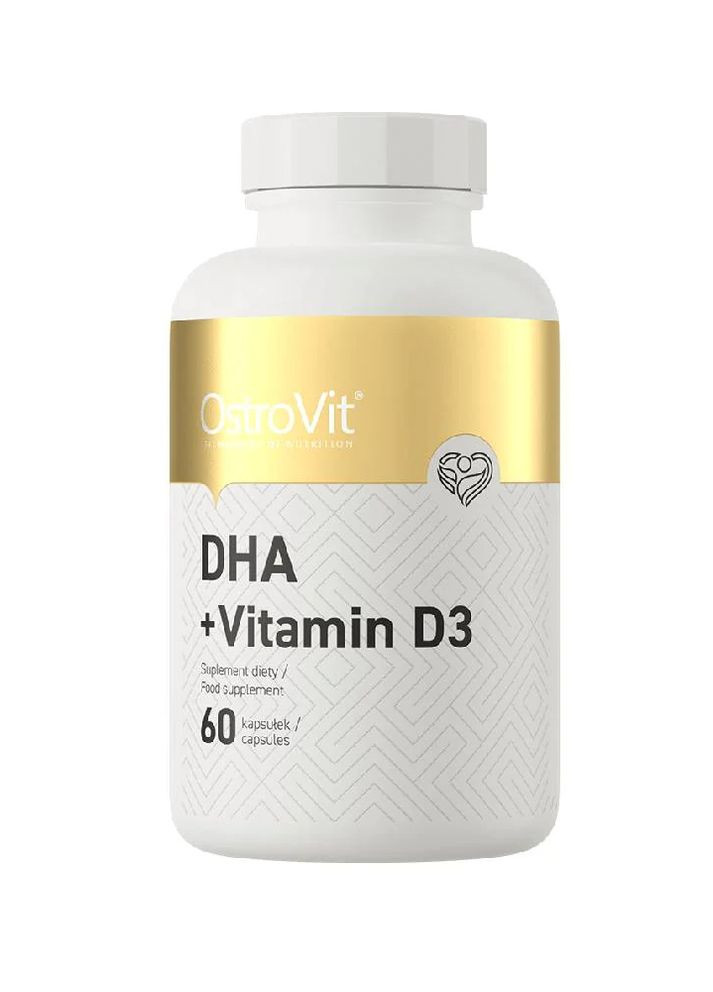Докозагексаєнова кислота (DHA) + Вітамін D3 DHA + Vitamin D3 60 caps Ostrovit (273773039)