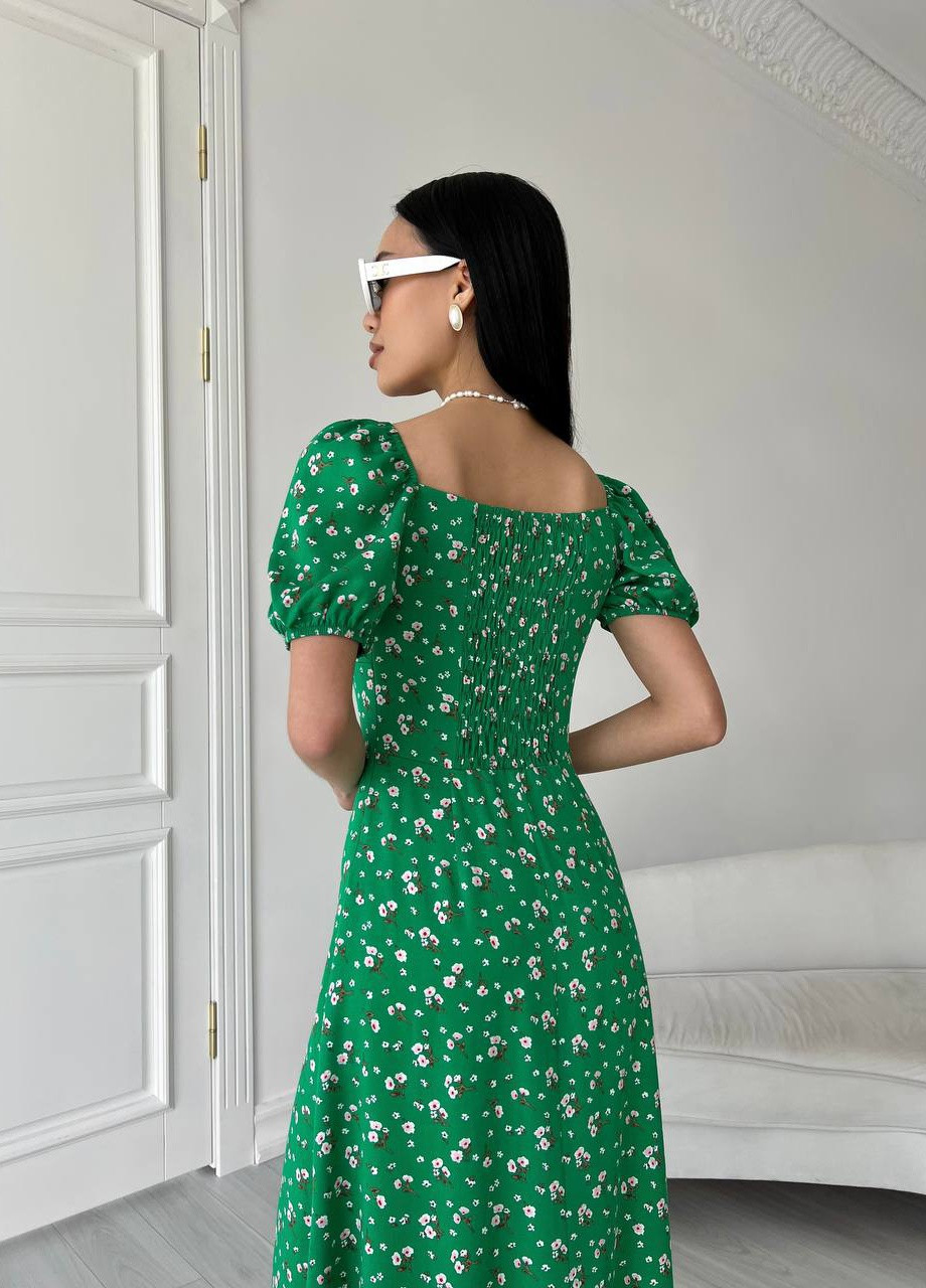 Зеленое женское летнее платье миди цвет зеленый р.42 437181 New Trend