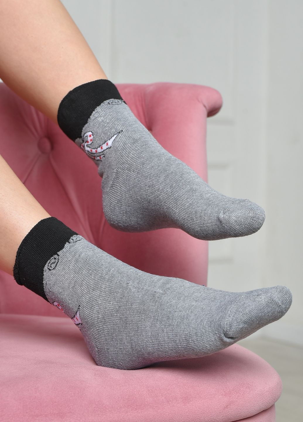 Шкарпетки махрові жіночі медичні без гумки сірого кольору розмір 36-41 Let's Shop (271665167)