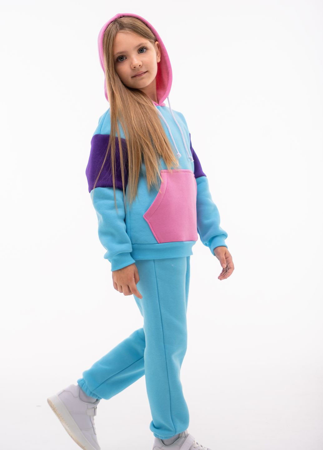 Утеплений дитячий спортивний костюм на флісі для дівчинки Kindamor warm beauty 2023-2024 (264385329)