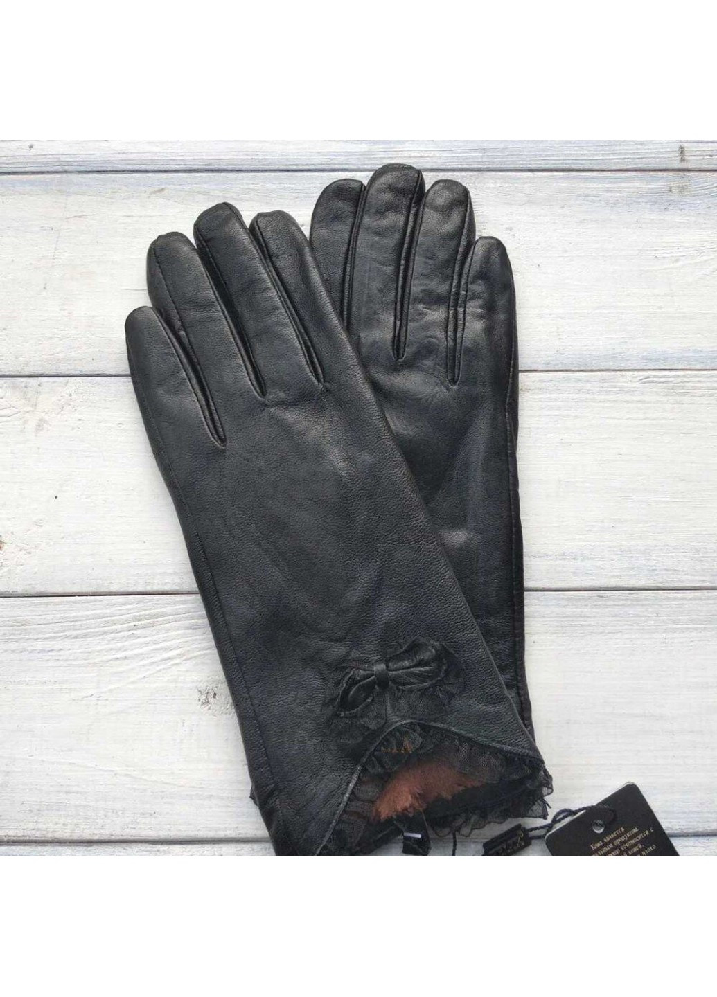 Жіночі шкіряні рукавички чорні 357s1 S Felix (261486670)