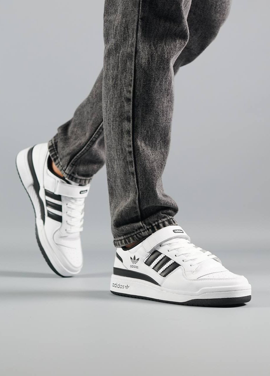 Белые демисезонные кроссовки мужские, вьетнам adidas Forum 84 Low White Black