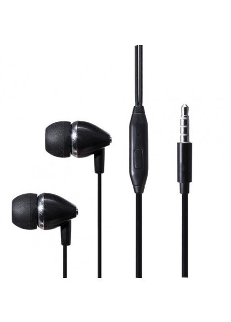 Вакуумні навушники (гарнітура, 1.2м, AUX, з мікрофоном) - Чорний Veron vh03 (257864322)