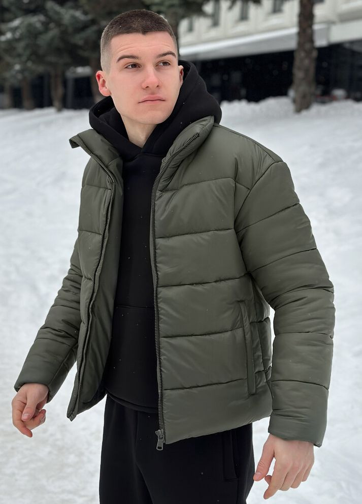 Чорна зимня куртка bubble gum хакі Pobedov