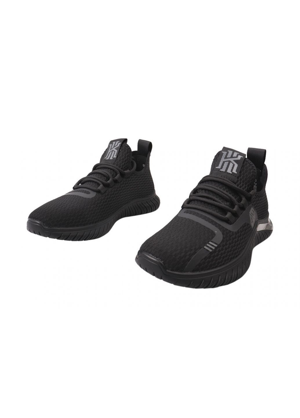 Черные кроссовки мужские из текстиля, на низком ходу, на шнуровке, черные, Lifexpert 605-21DK