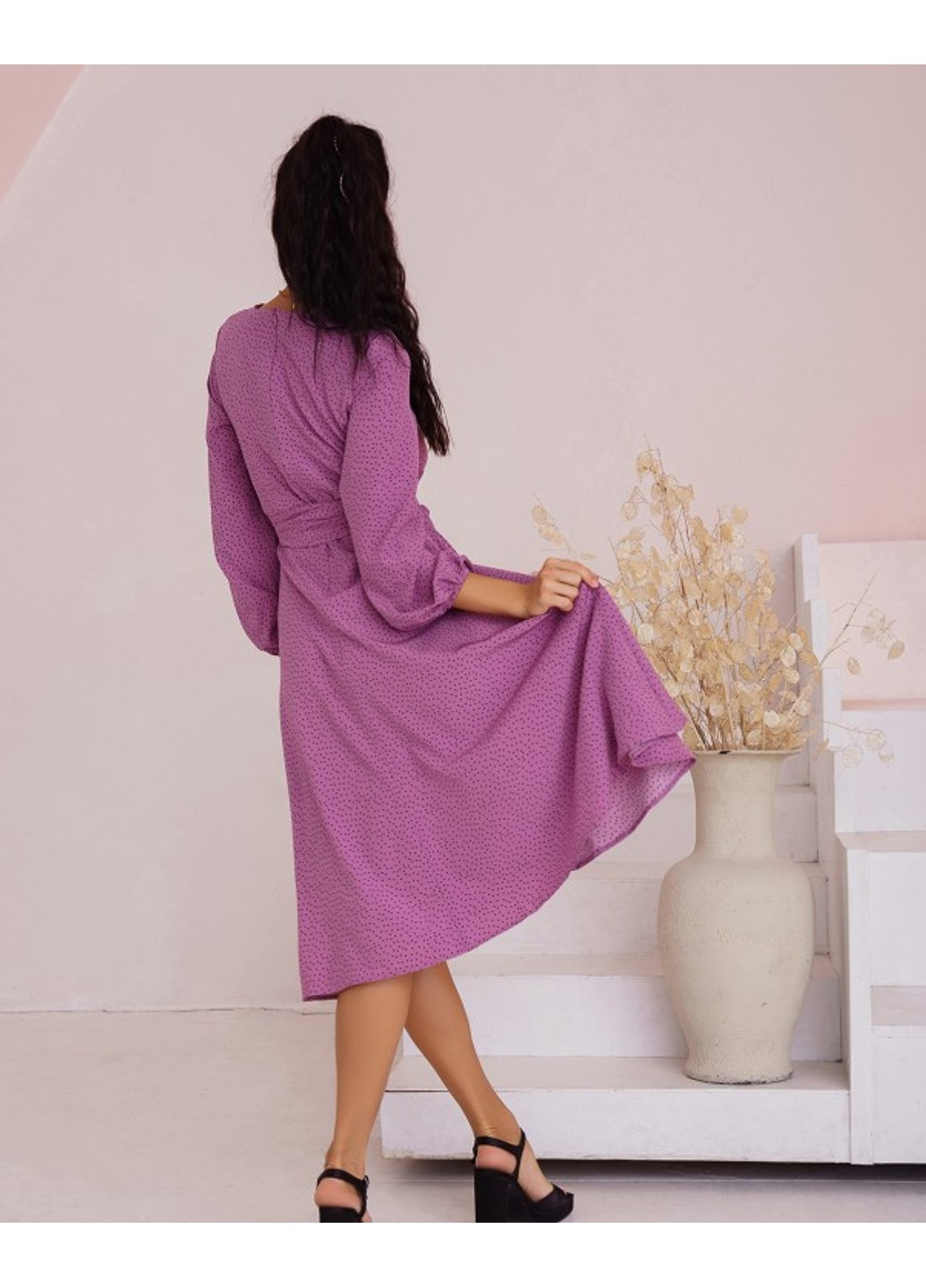 Фиолетовое повседневный платья sa-397 сиреневый ISSA PLUS
