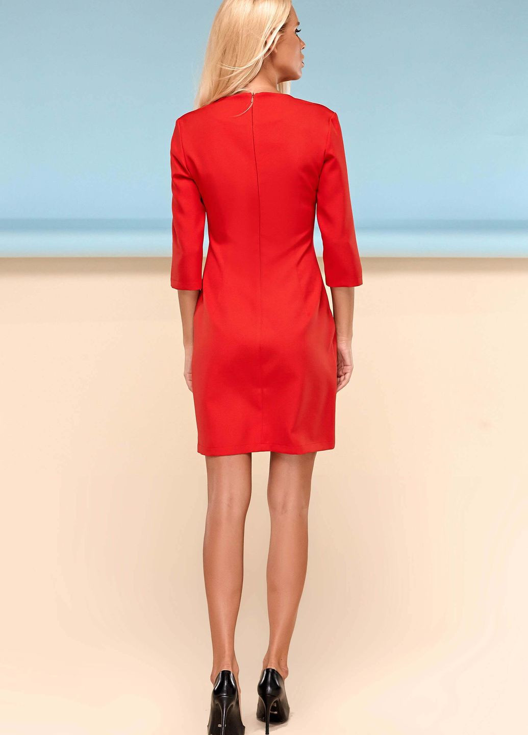 Червона ділова, повсякденний, кежуал класична сукня футляр Jadone Fashion однотонна