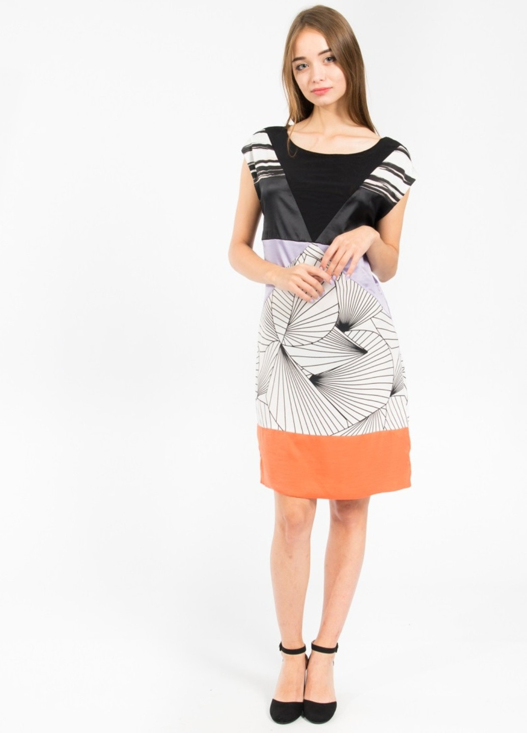 Комбинированное платье No Brand