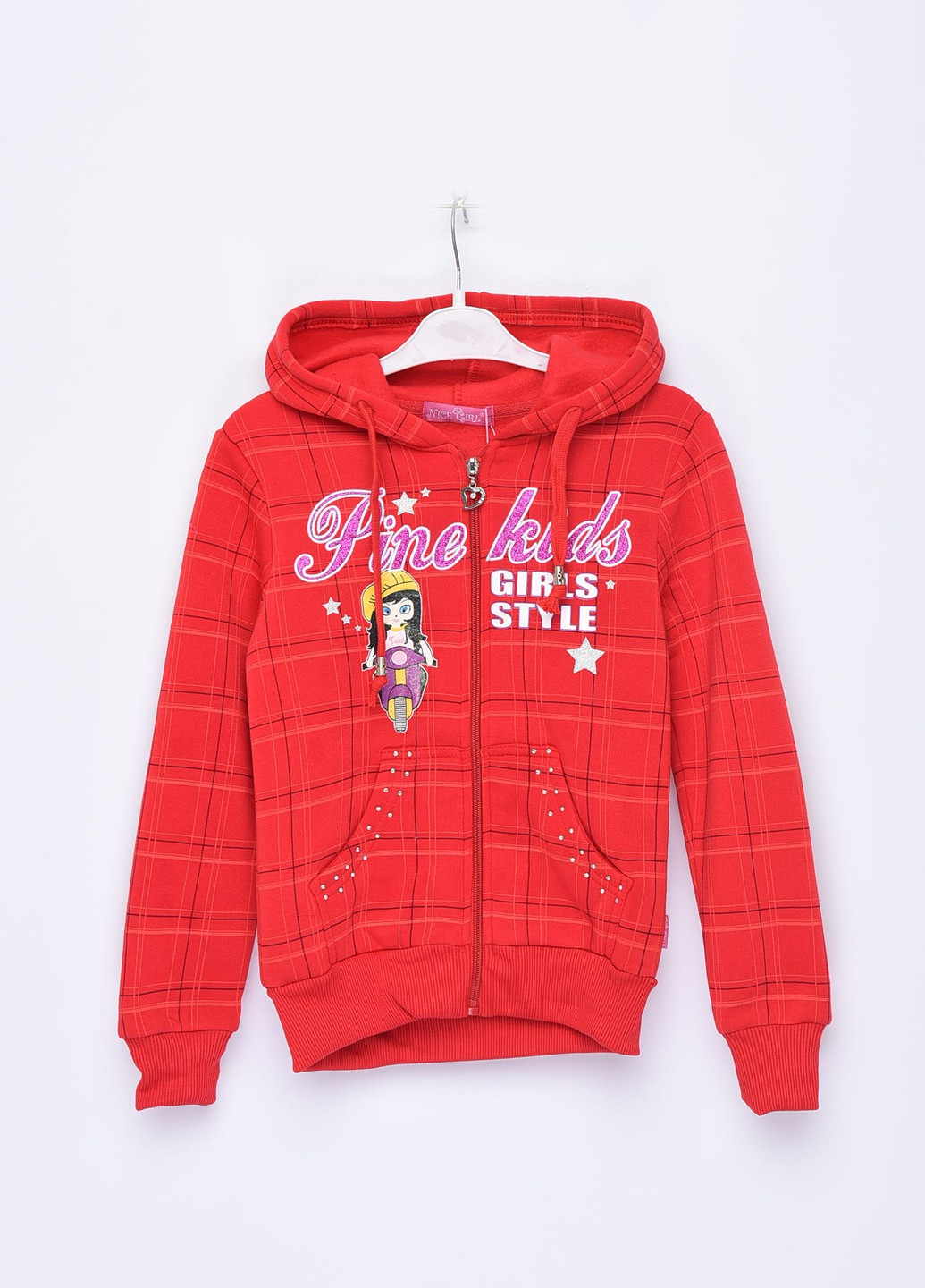 Кофта дитяча дівчинка на флісі червоного кольору Let's Shop (256915251)