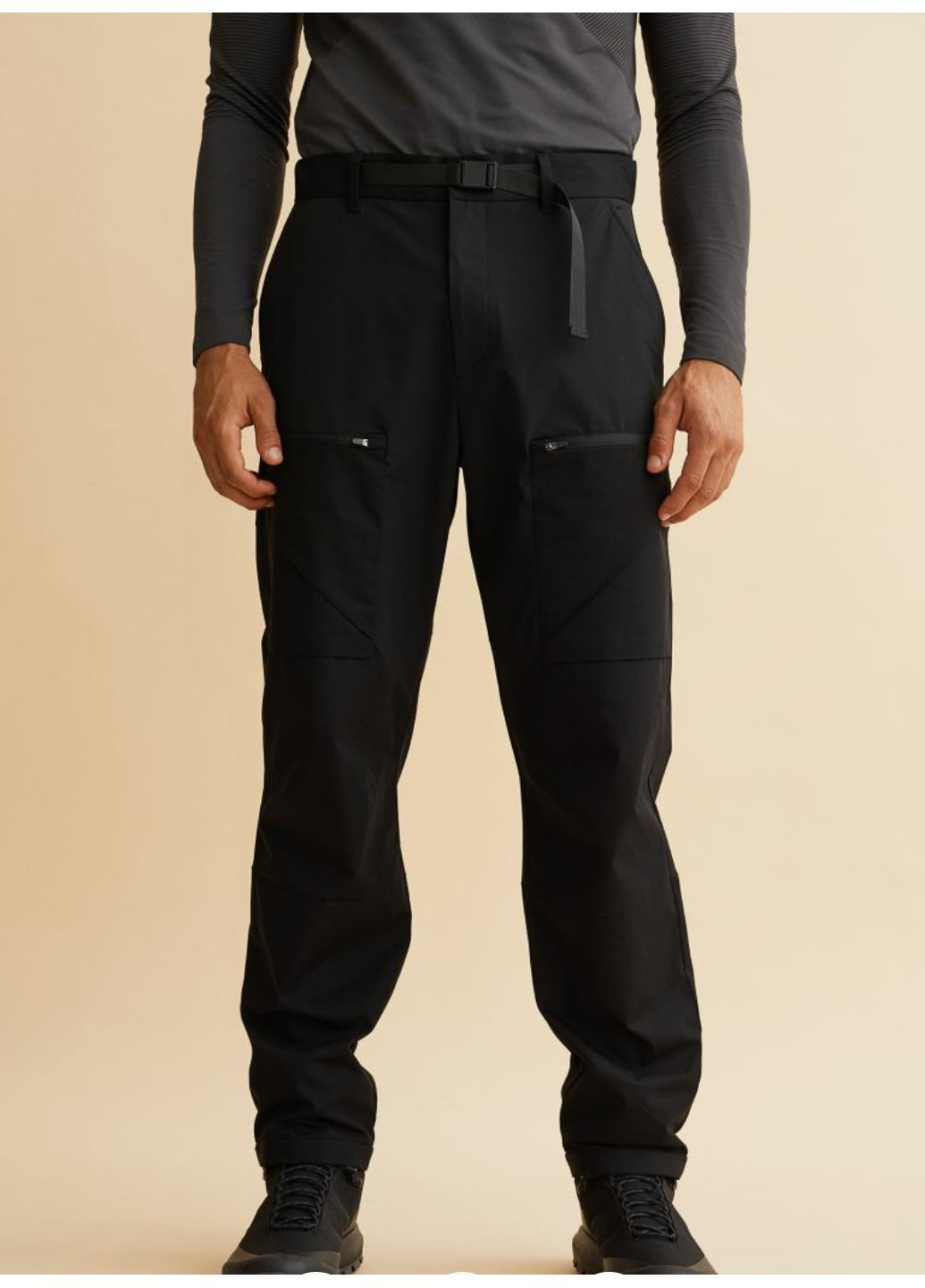 Чоловічі штани карго з матеріалу DryMove™ Н&М (55660) S Чорні H&M (259040243)