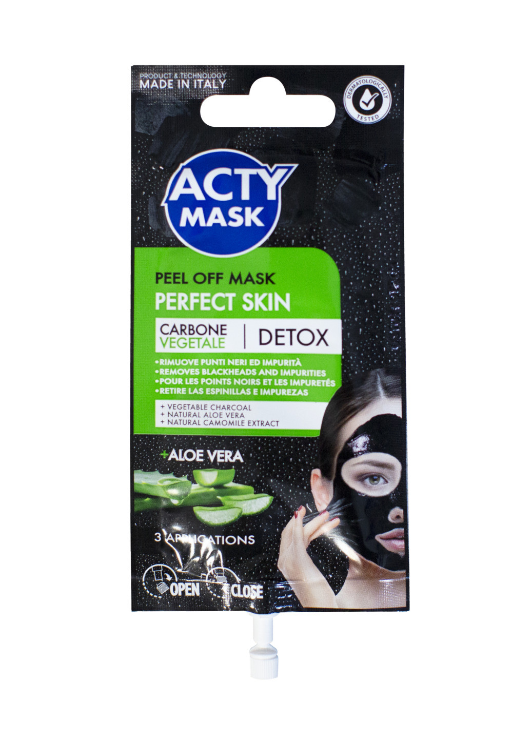 Маска для обличчя Perfect Skin рідка з карбоном від чорних крапок 15 мл Acty Mask (258906010)
