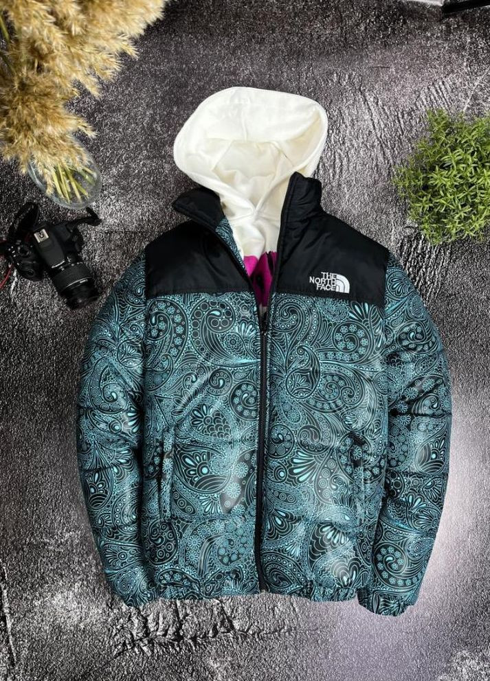 Бирюзовая зимняя зимняя теплая куртка No Brand