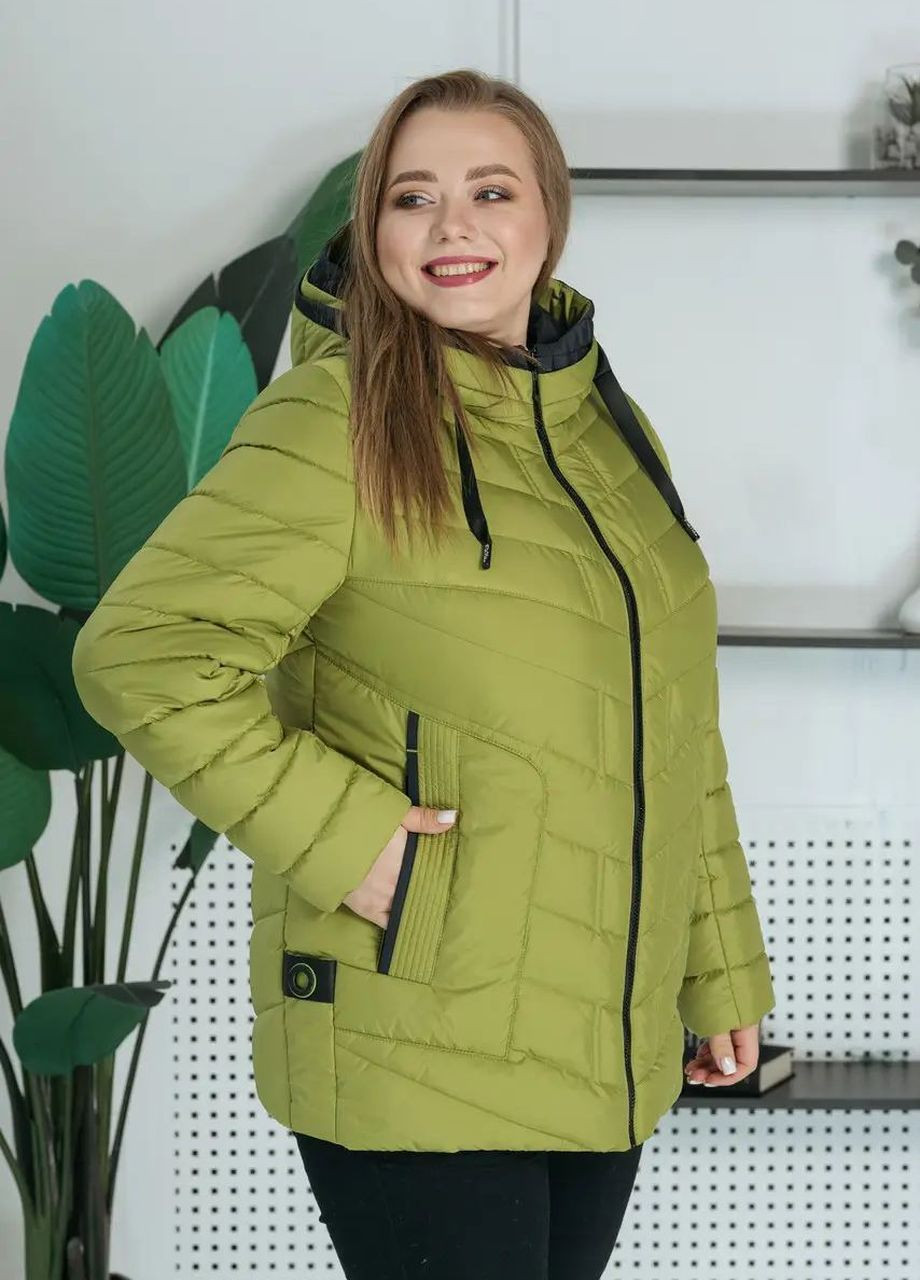 Лаймовая демисезонная демисезонная женская куртка большого размера SK