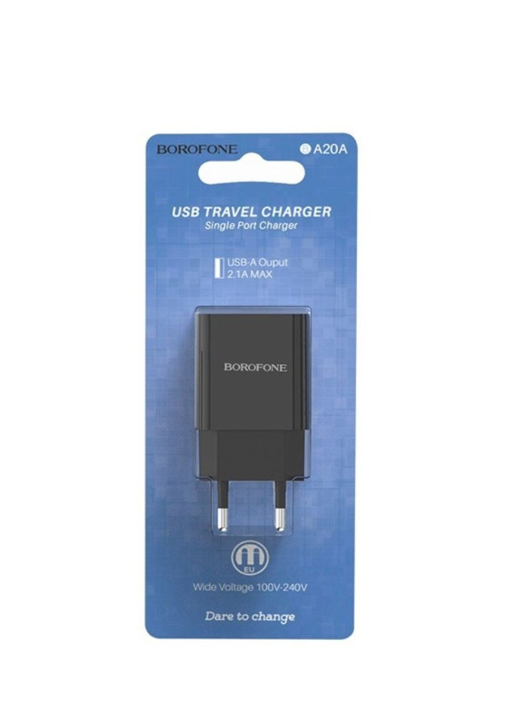 Зарядний пристрій BA20A 1 USB 2.1A колір чорний ЦБ-00204686 Borofone (259443115)