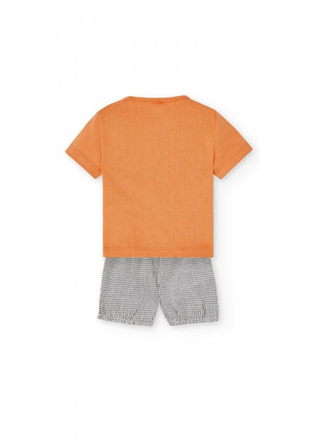 Оранжевый летний костюм для мальчика Boboli