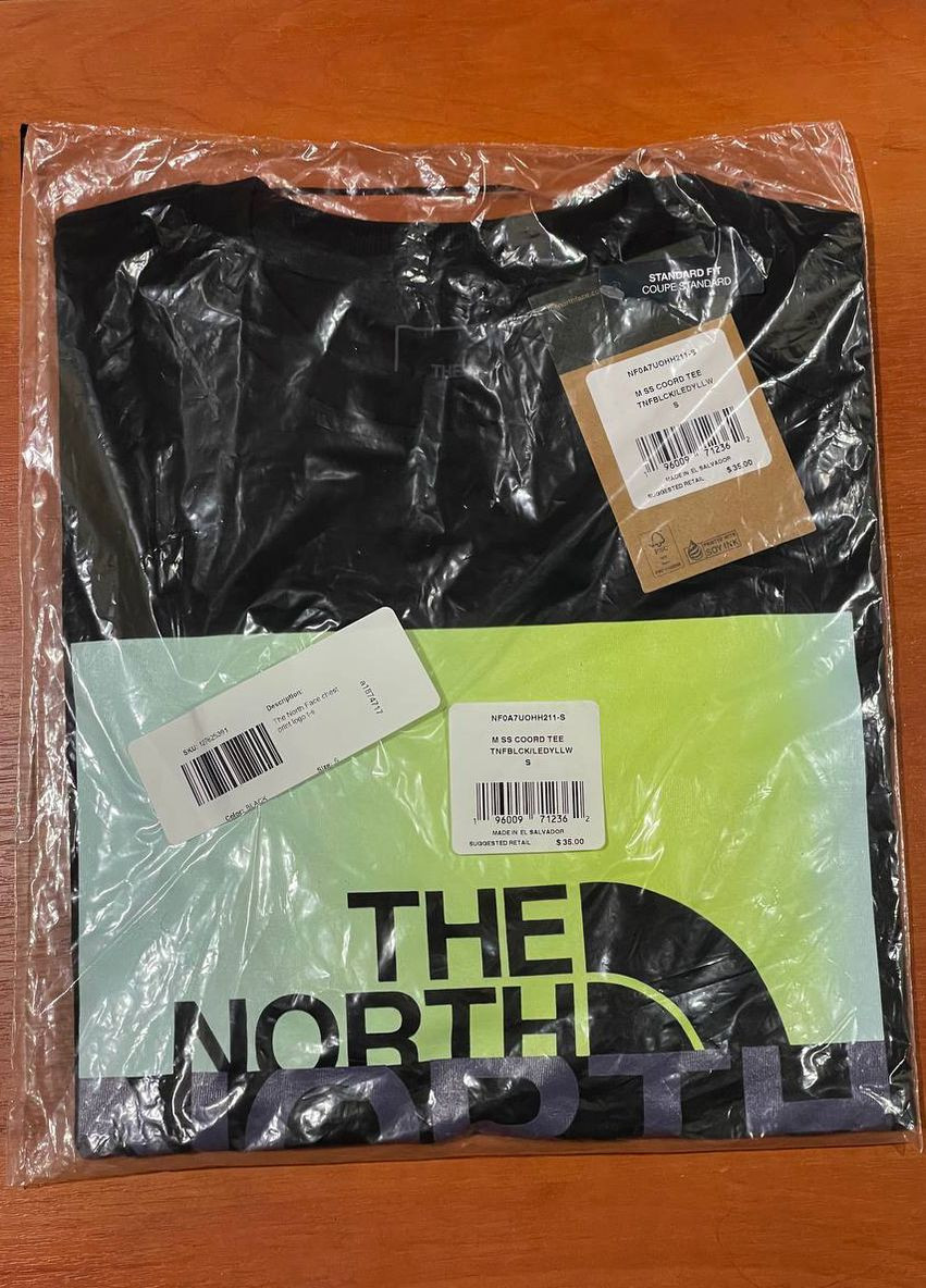 Чорна футболка майка The North Face COORDINATES Tee TNF BLACK/LED YELLOW