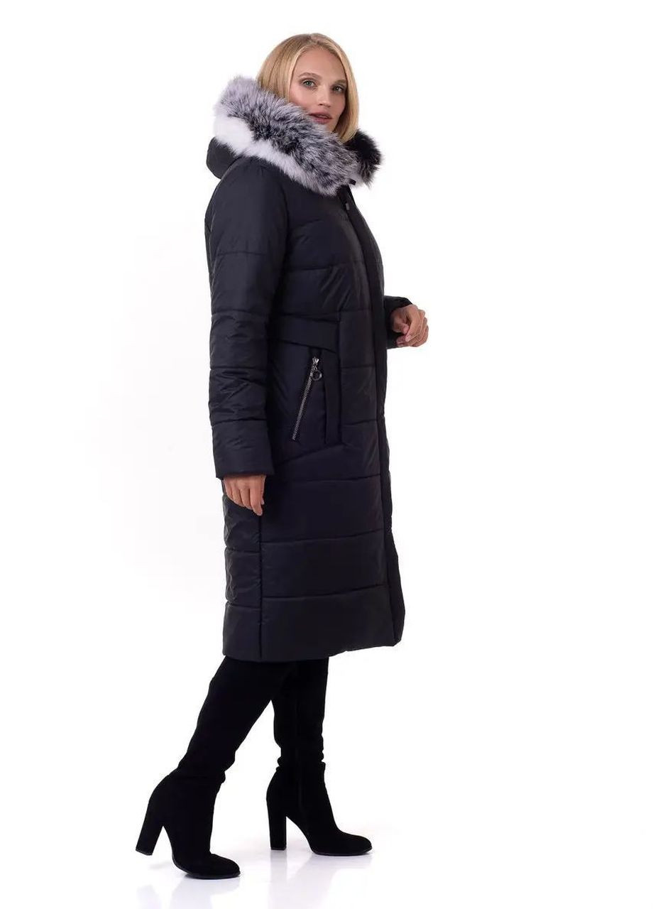 Черная зимняя женская куртка большого размера зимняя SK