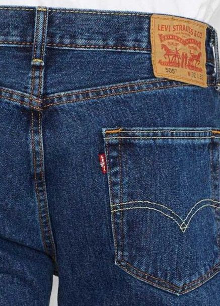 Темно-синие демисезонные прямые джинсы levis 505 – dark stonewash original 505 Regular Fit Levi's