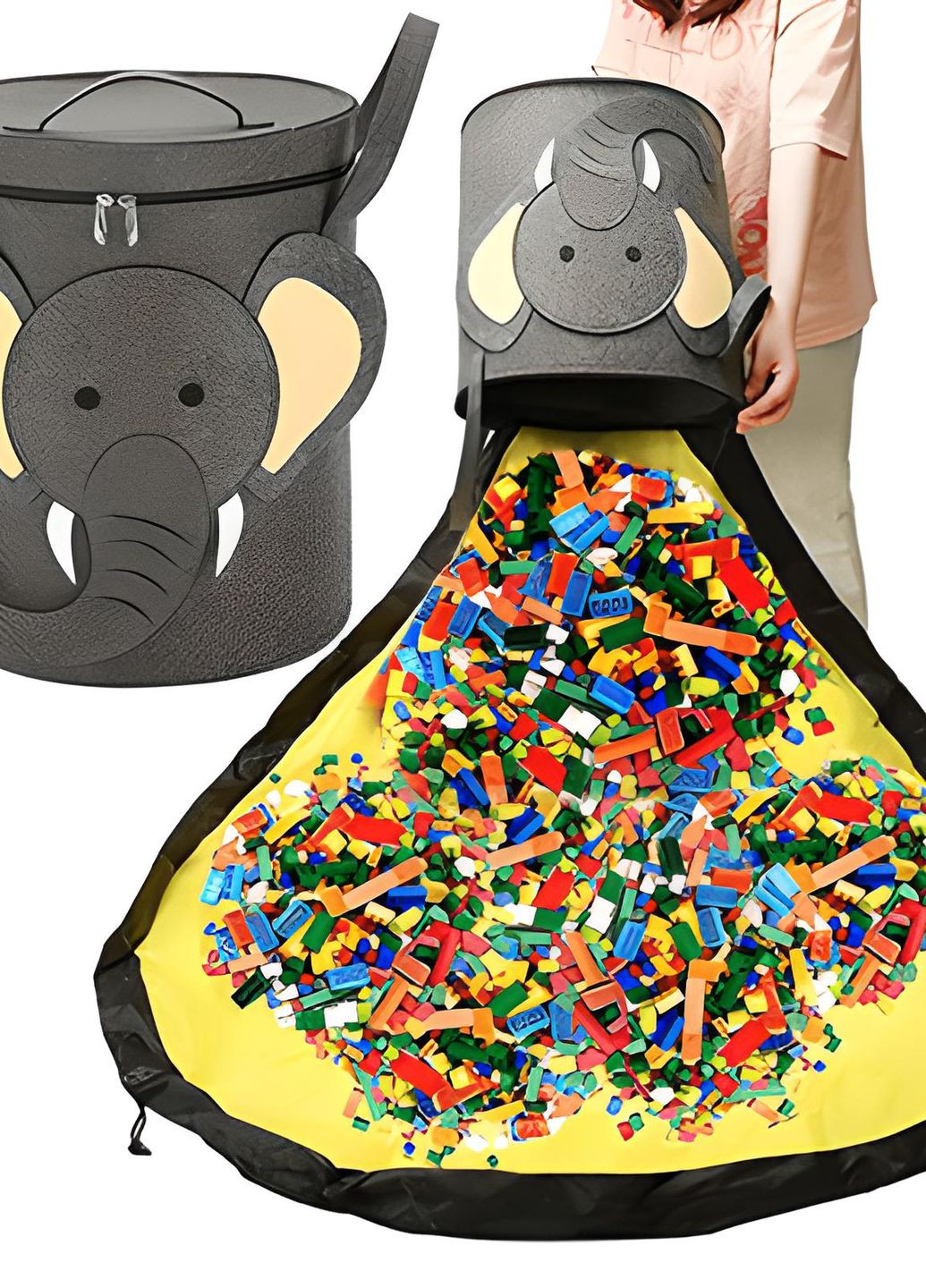 Детский киломок-корзина для игрушек Слон HeyBaby (265535521)