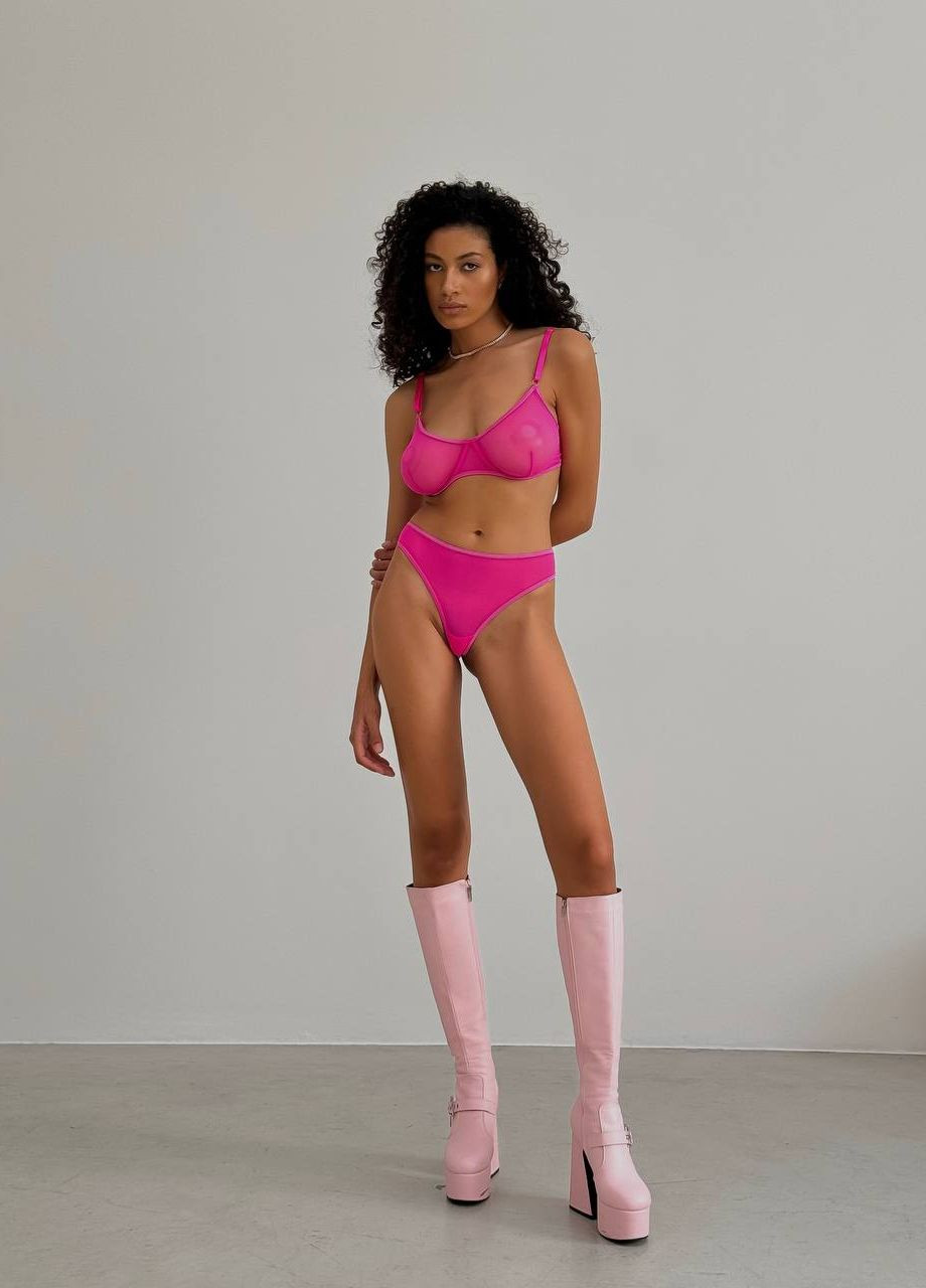 Рожевий неймовірно вишуканий комплект жіночої білизни Simply sexy