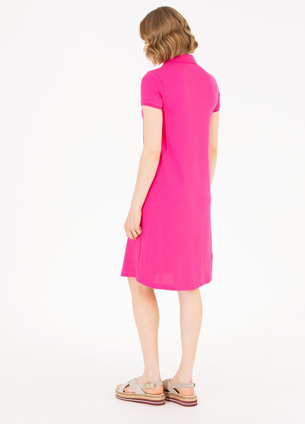 Кислотно-розовое платье женское U.S. Polo Assn.