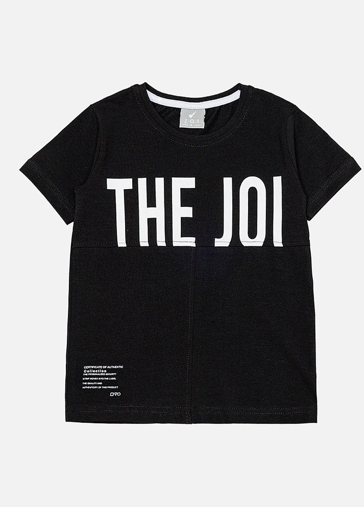 Черная летняя футболка для мальчика цвет черный цб-00210064 Joi Kids