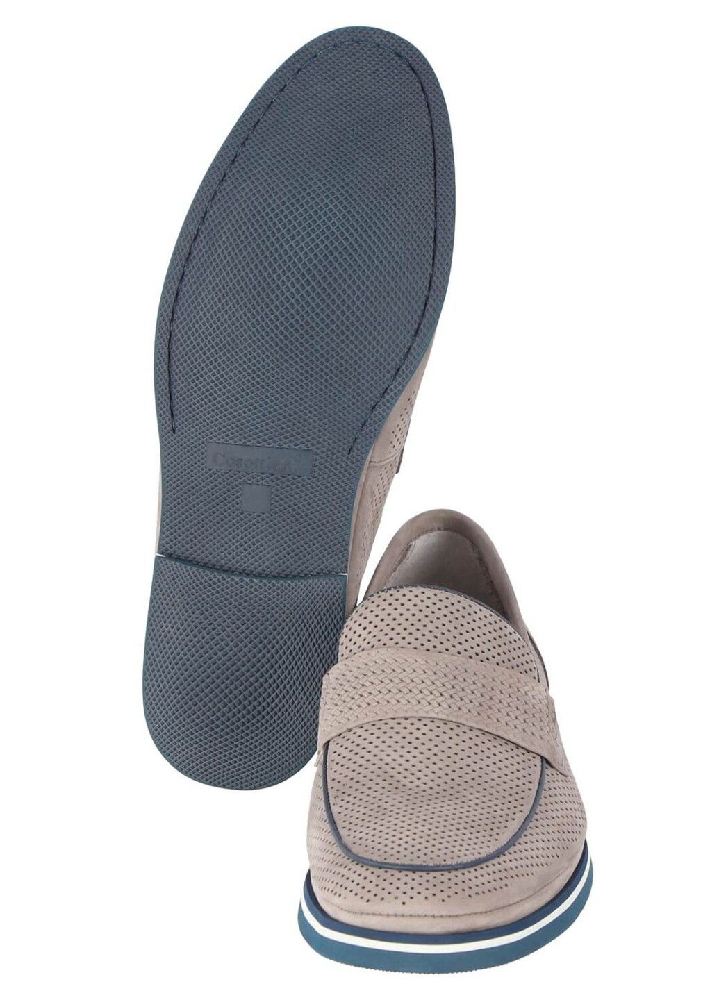 Бежевые мужские туфли с перфорацией 195640 Cosottinni без шнурков