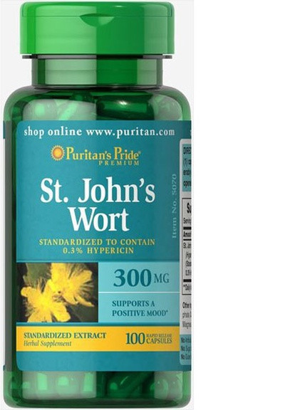 Puritan's Pride St. John's Wort Standardized Extract 300 mg 100 Caps Puritans Pride (257252628)