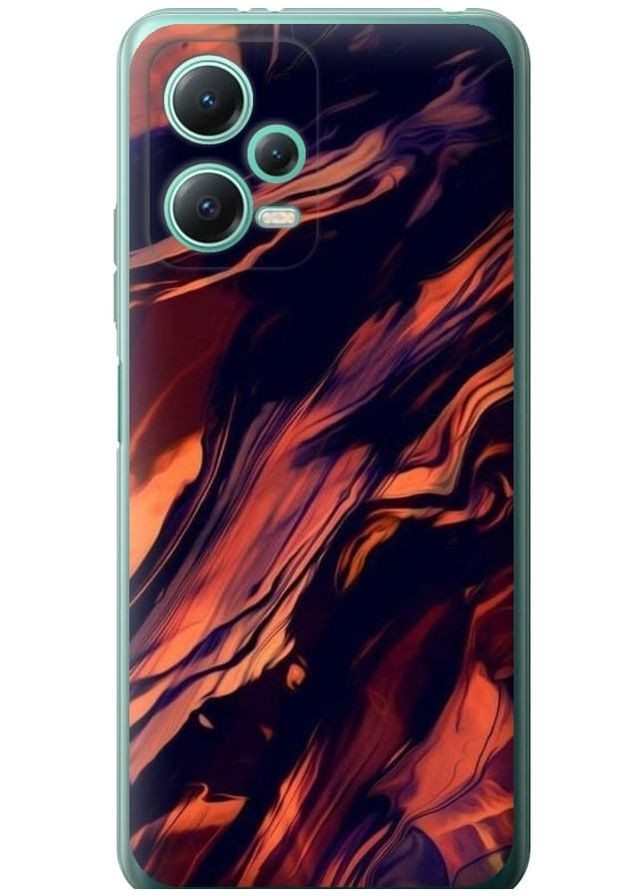 Силиконовый чехол 'Черно-оранжевая абстракция' для Endorphone Xiaomi Redmi Note 12 5G (276395045)