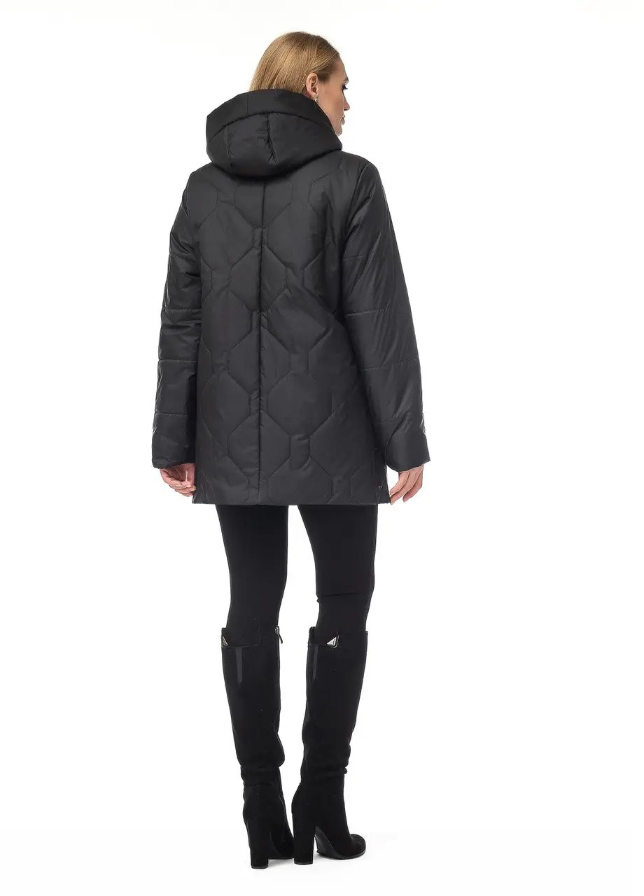 Черная демисезонная женская куртка в черном цвете DIMODA Стильна куртка від українського виробника