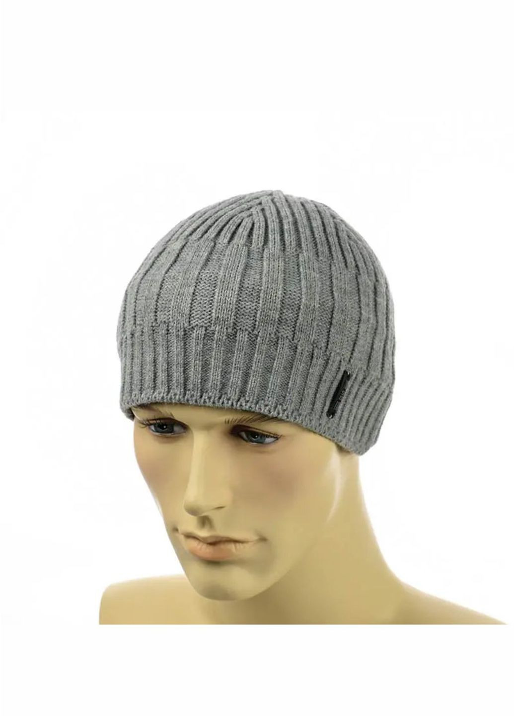 Чоловіча зимова шапка на флісі No Brand мужская шапка без отворота (276534597)