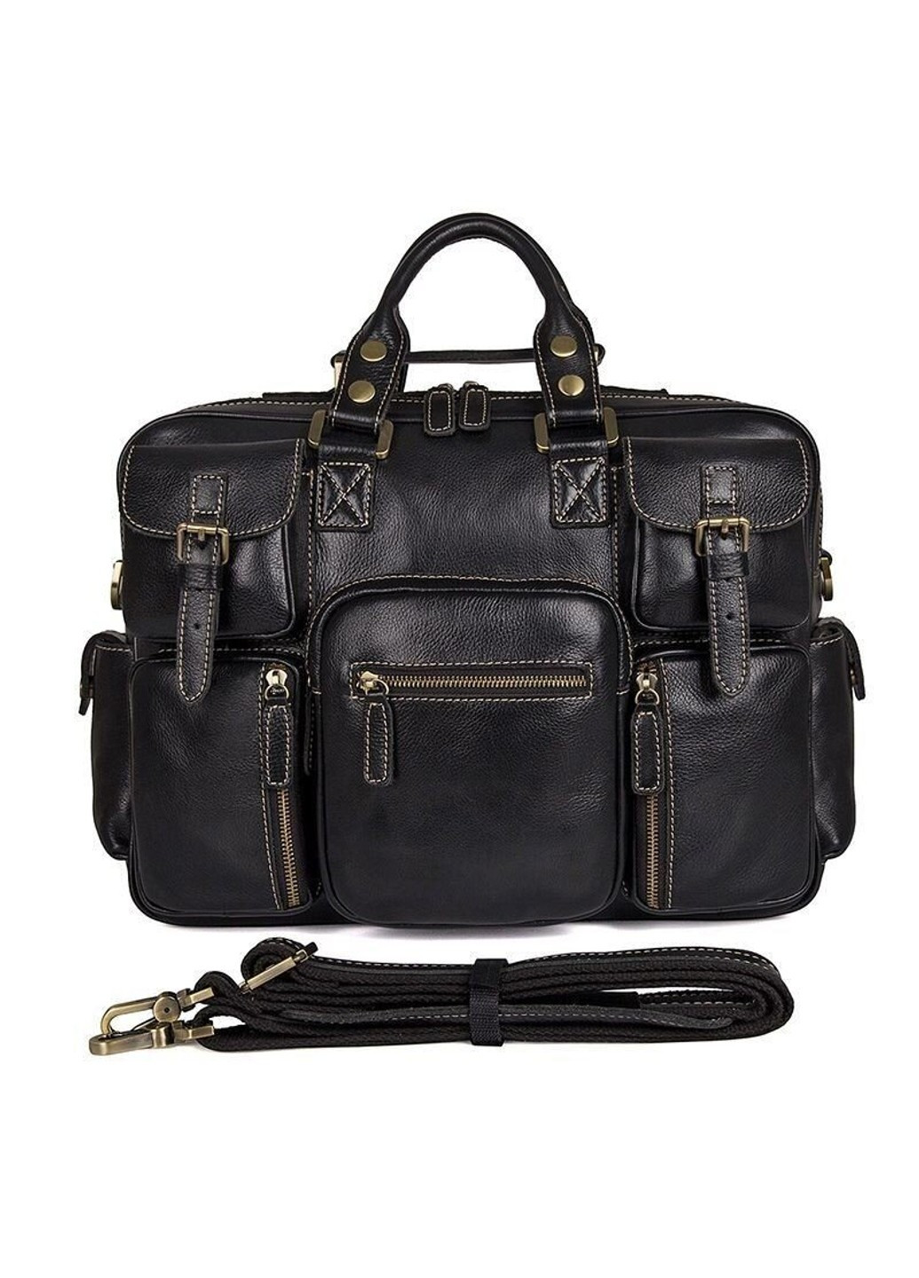 Мужская деловая кожаная сумка 14204 Черный Vintage (263279417)