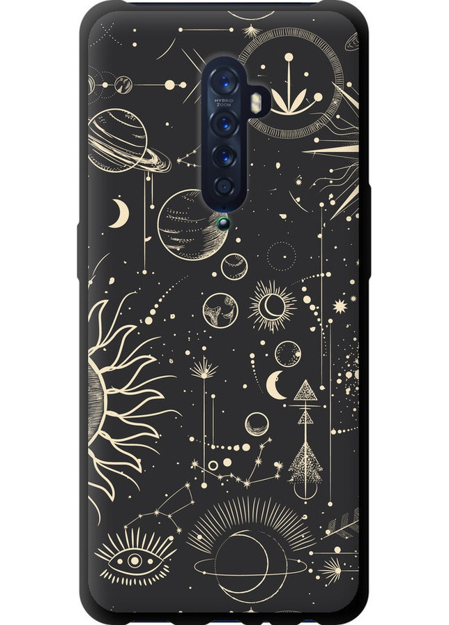 TPU чорний чохол 'Фаза місяця' для Endorphone Oppo Reno 2 (258093953)