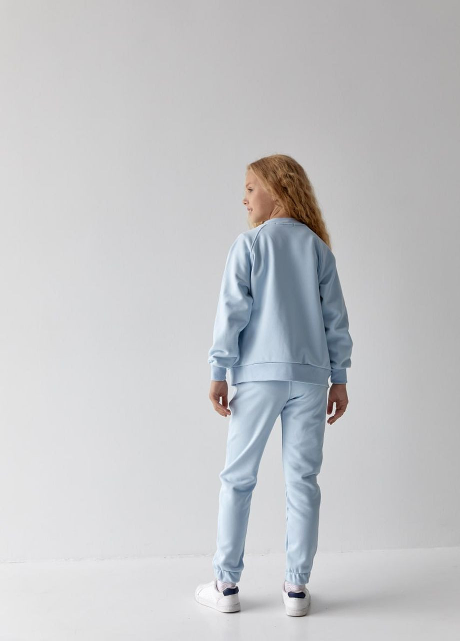 Дитячий костюм бомбер та джогери для дівчинки колір світло-блакитний р.158 441762 New Trend (263134133)