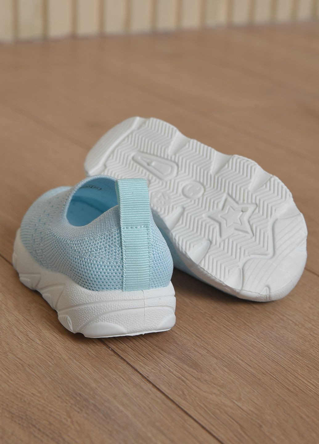 Блакитні осінні кросівки дитячі для дівчинки блакитного кольору текстиль Let's Shop