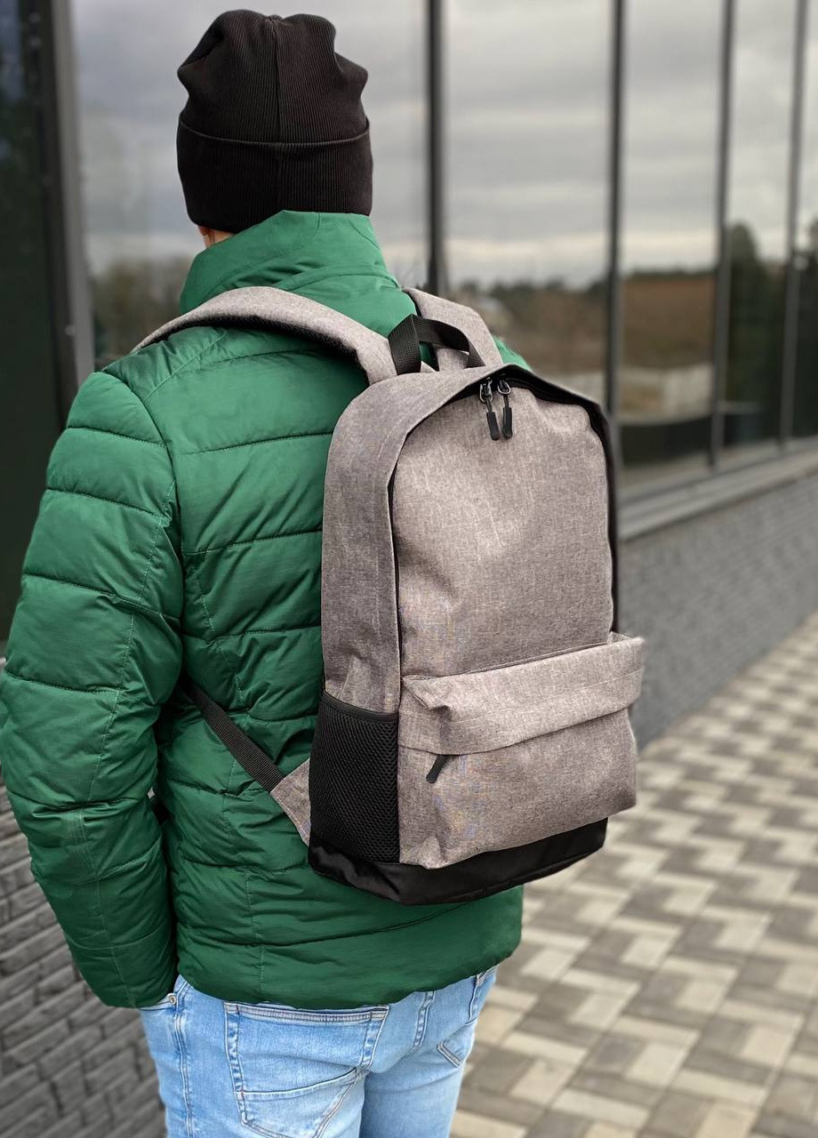 Міський сірий чоловічий рюкзак жіночий Town Style gray No Brand (258261916)