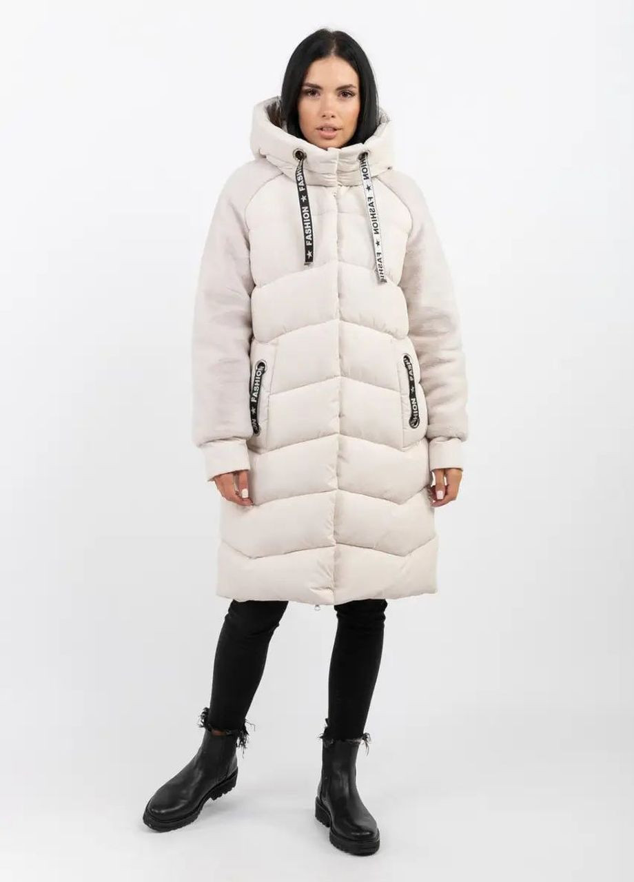 Бежевая зимняя куртка зимняя женская SK