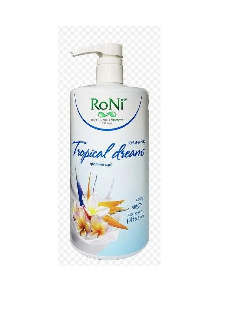 Крем-мыло жидкое Tropical Dreams с глицерином дозатор 1000 г RoNi (276977385)