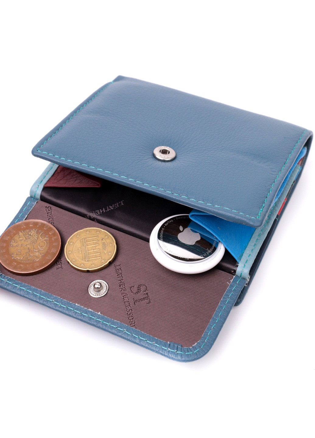 Стильний жіночий гаманець середнього розміру 19497 Бірюзовий st leather (277980427)