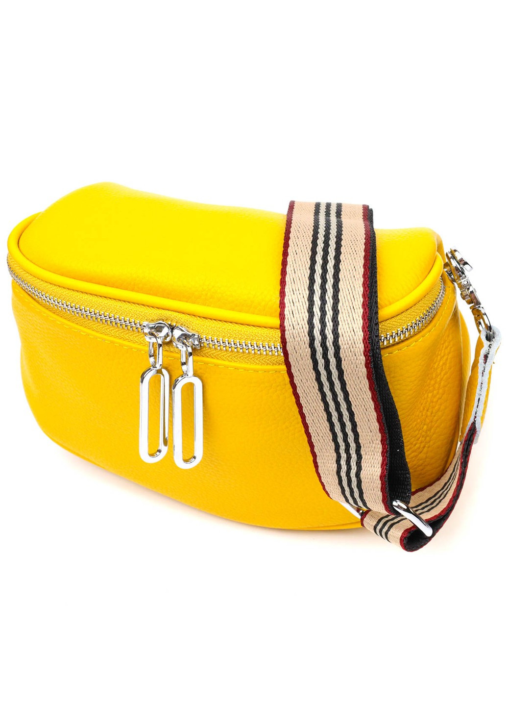 Яркая женская сумка через плечо из натуральной кожи 22116 Желтая Vintage (260359795)