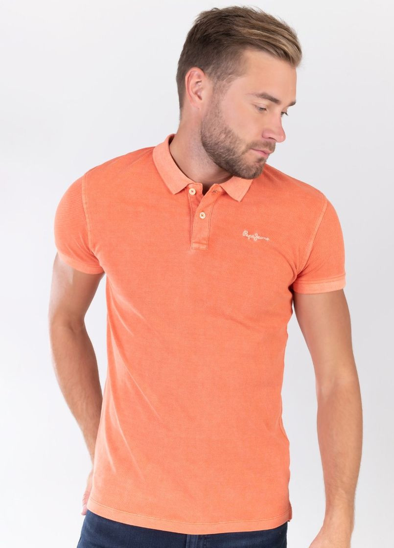 Оранжевая футболка-поло для мужчин Pepe Jeans